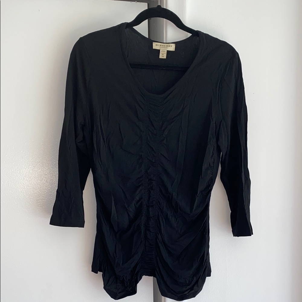 Burberry Black Ruched Women's Blouse